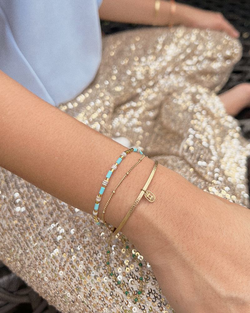 bracelet appoline gold et turquoise