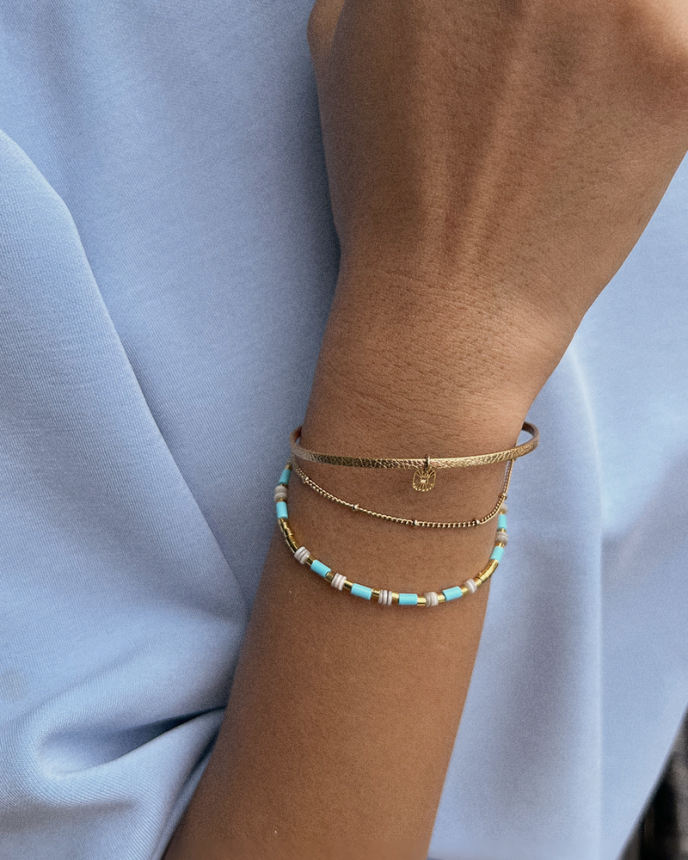 bracelet appoline gold et turquoise