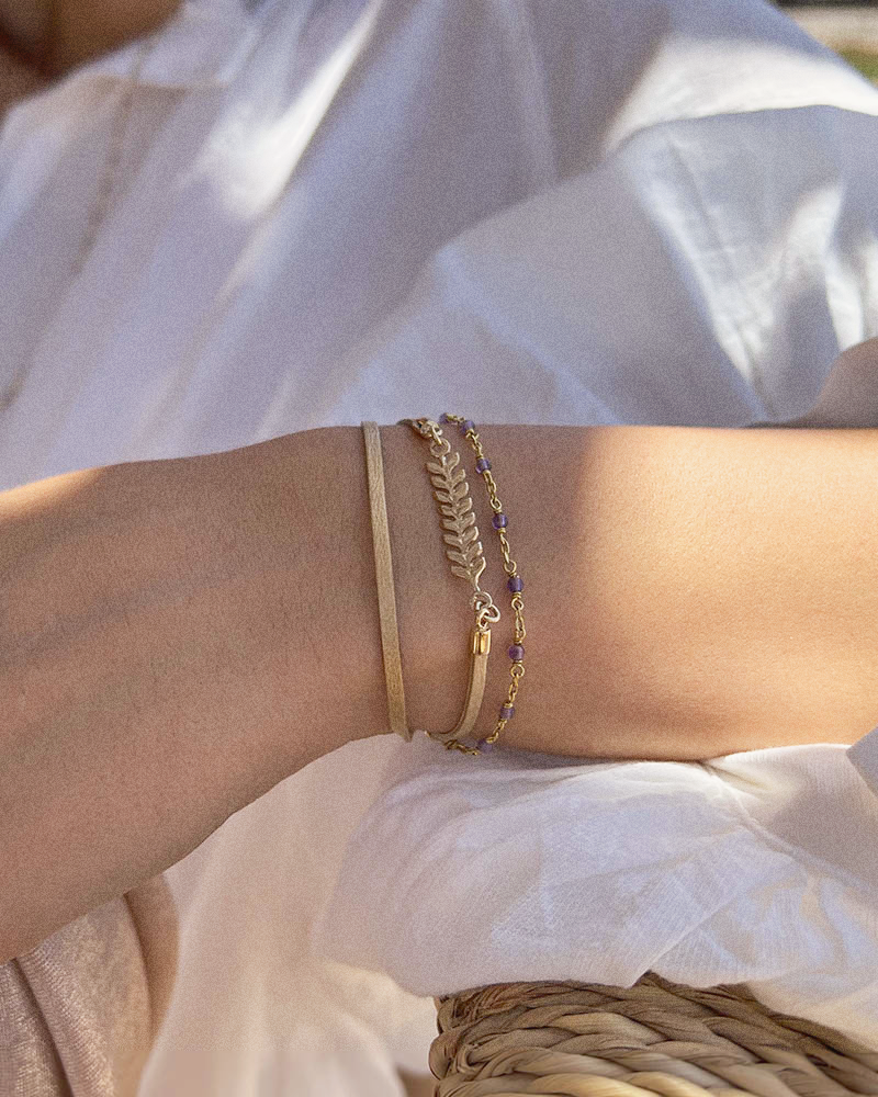 Bracelet Serendi Metallic Gold Améthyste